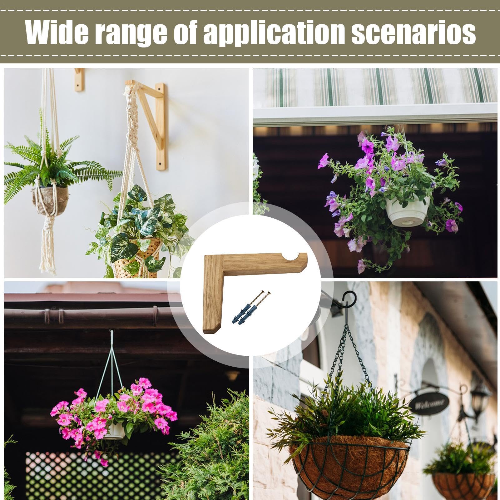 Amazon.co.jp: 植物ハンガーフック - 壁植物フック、木製植木鉢